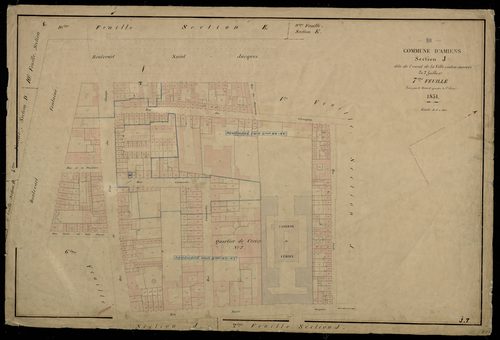 Plan du cadastre napoléonien - Amiens : ouest de la Ville intra-muros (L'), J7