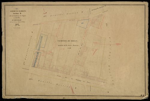 Plan du cadastre napoléonien - Amiens : Faubourg de Noyon (Le), B4
