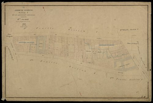 Plan du cadastre napoléonien - Amiens : Sud de la Ville intra muros (Le), I6
