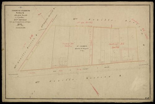 Plan du cadastre napoléonien - Amiens : Neuville (La), K15