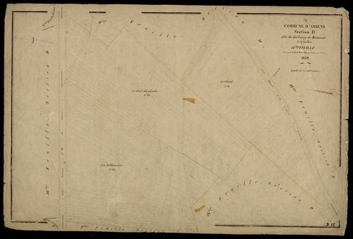 Plan du cadastre napoléonien - Amiens : Faubourg de Beauvais (Le), D15