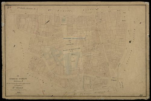 Plan du cadastre napoléonien - Amiens : Ouest de la Ville intra-muros (L'), J3