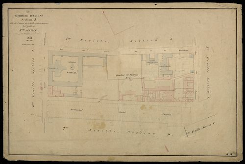 Plan du cadastre napoléonien - Amiens : Ouest de la Ville intra-muros (L'), J5