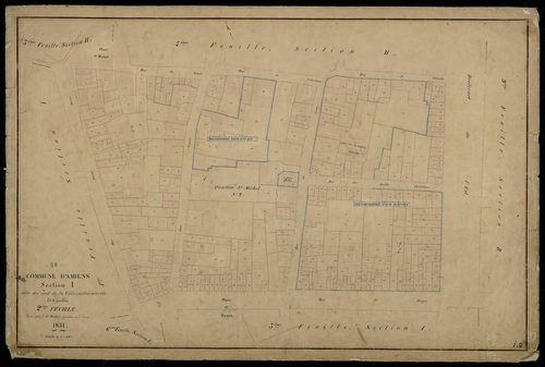 Plan du cadastre napoléonien - Amiens : Sud de la Ville intra-muros (Le), I2