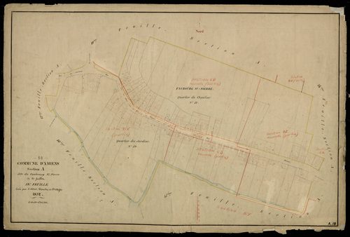 Plan du cadastre napoléonien - Amiens : Faubourg Saint Pierre (Le), A18