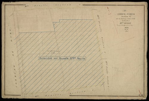Plan du cadastre napoléonien - Amiens : Faubourg d'Henri-Ville (Le), C15