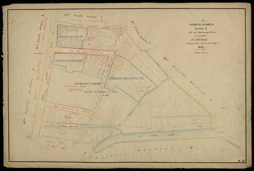 Plan du cadastre napoléonien - Amiens : Faubourg Saint Pierre (Le), A17