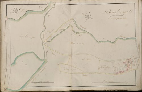 Plan du cadastre napoléonien - Atlas cantonal - Amiens : Village (Le) ; Marais de la Boutillerie (Le), T2 et U