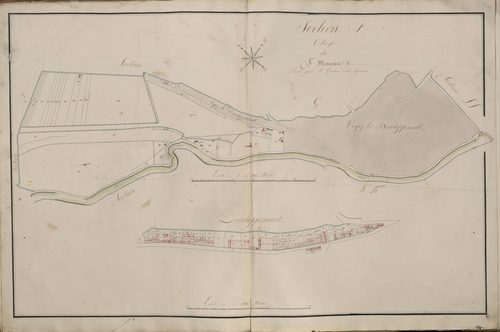 Plan du cadastre napoléonien - Atlas cantonal - Amiens : Village (Le), F et F développée