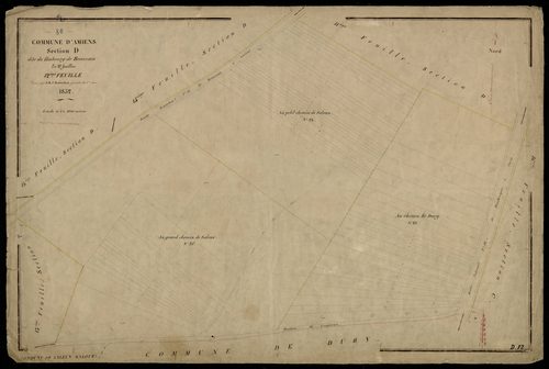 Plan du cadastre napoléonien - Amiens : Faubourg de Beauvais (Le), D12