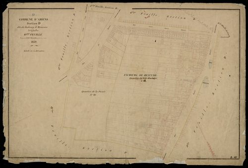 Plan du cadastre napoléonien - Amiens : Faubourg de Beauvais (Le), D10