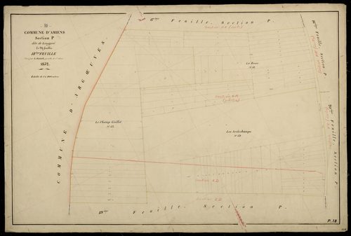 Plan du cadastre napoléonien - Amiens : Longpré, P18