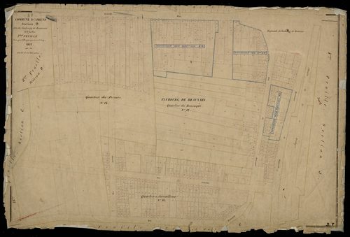 Plan du cadastre napoléonien - Amiens : Faubourg de Beauvais (Le), D7
