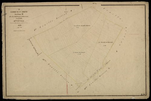 Plan du cadastre napoléonien - Amiens : Faubourg de Beauvais (Le), D14
