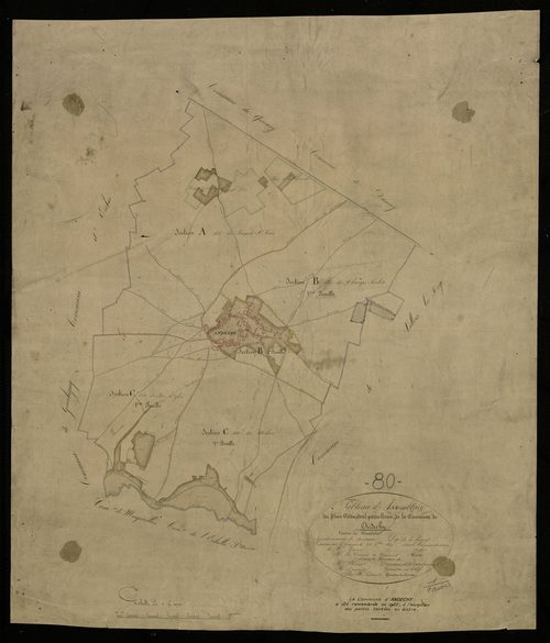Plan du cadastre napoléonien - Andechy : tableau d'assemblage