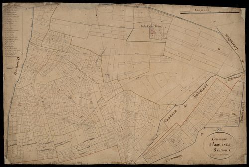 Plan du cadastre napoléonien - Arqueves : C