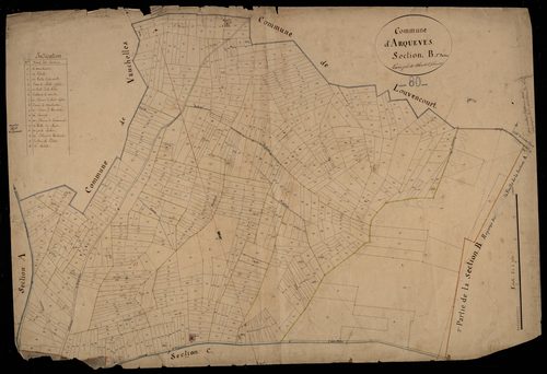 Plan du cadastre napoléonien - Arqueves : B1