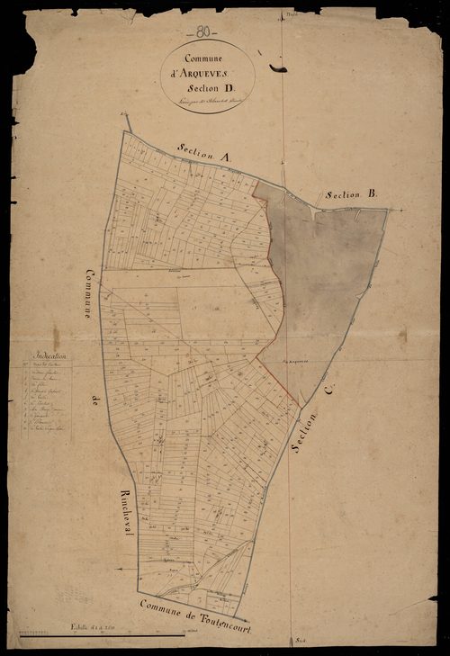 Plan du cadastre napoléonien - Arqueves : D