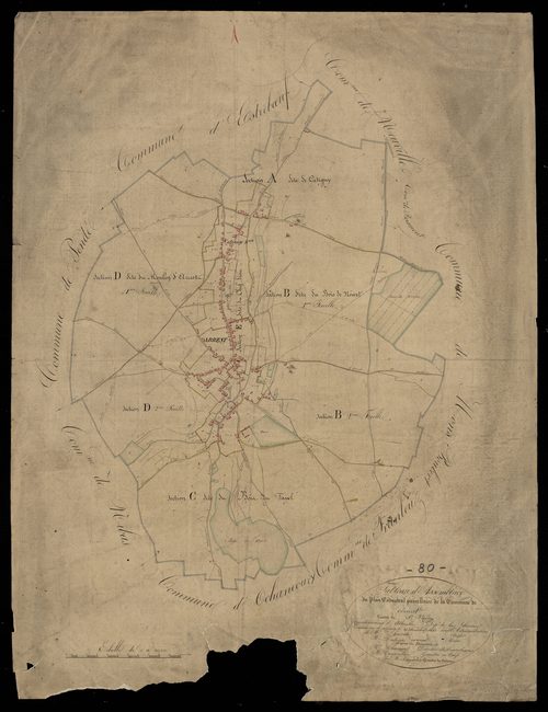 Plan du cadastre napoléonien - Arrest : tableau d'assemblage