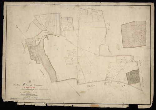 Plan du cadastre napoléonien - Arvillers (Sauchoy) : A et partie développée de A