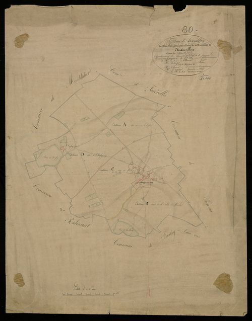Plan du cadastre napoléonien - Assainvillers : tableau d'assemblage