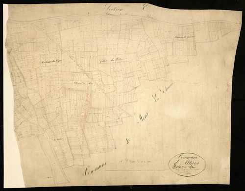 Plan du cadastre napoléonien - Athies : Au dessus des Vignes, A