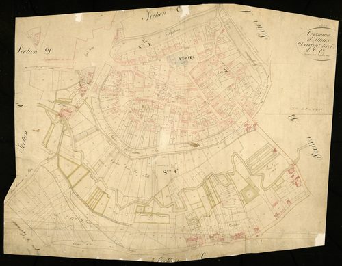 Plan du cadastre napoléonien - Athies : développement des sections A, C, et E