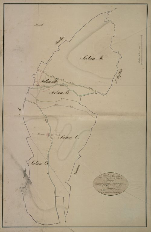 Plan du cadastre napoléonien - Authieule : tableau d'assemblage