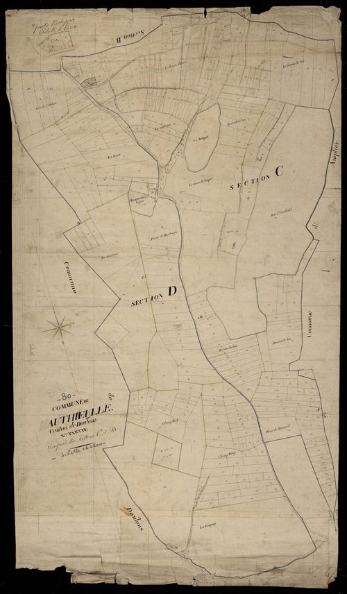 Plan du cadastre napoléonien - Authieule (Authieulle) : C, D