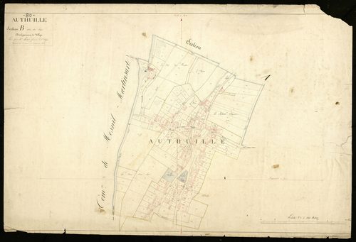 Plan du cadastre napoléonien - Authuille : Seize (Les), développement de la section B