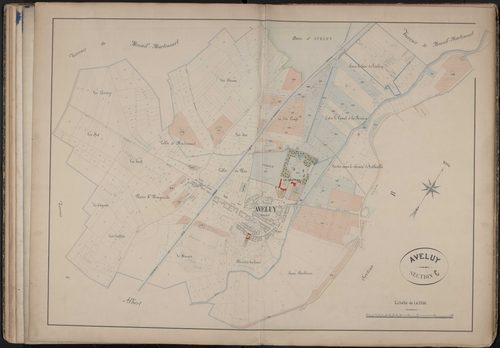 Domaine de Thiepval appartenant à Monsieur le comte et Madame la comtesse de Breda. Plans établis d'après le cadastre napoléonien. Tableau indicatif des contenances (1889). Etats des acquisitions et échanges (1892, 1900, 1908) - Athuille et Aveluy (sectio