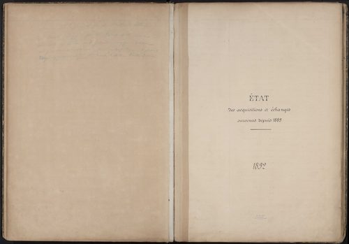 Domaine de Thiepval appartenant à Monsieur le comte et Madame la comtesse de Breda. Plans établis d'après le cadastre napoléonien. Tableau indicatif des contenances (1889). Etats des acquisitions et échanges (1892, 1900, 1908) - Athuille et Aveluy (sectio