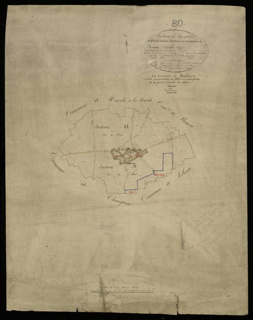 Plan du cadastre napoléonien - Balattre : tableau d'assemblage