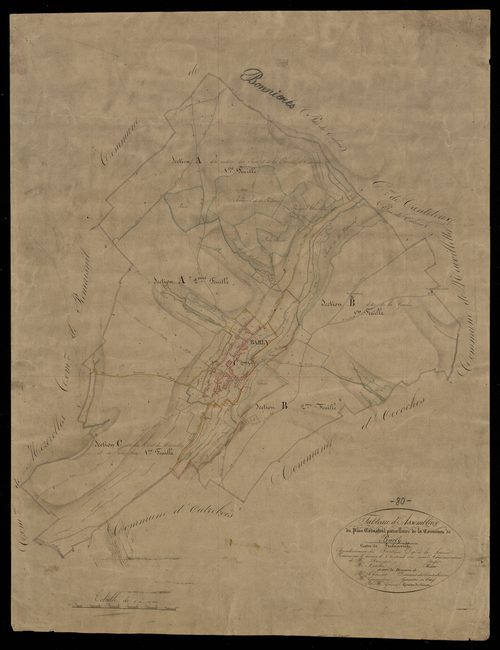 Plan du cadastre napoléonien - Barly : tableau d'assemblage