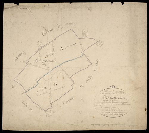 Plan du cadastre napoléonien - Bayencourt : tableau d'assemblage