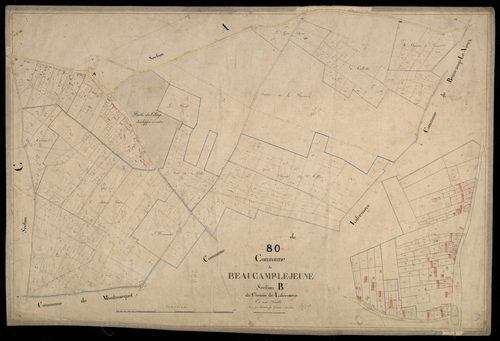 Plan du cadastre napoléonien - Beaucamps-le-Jeune (Beaucamp-le-Jeune) : Chemin de Lafresnoye (Le), B
