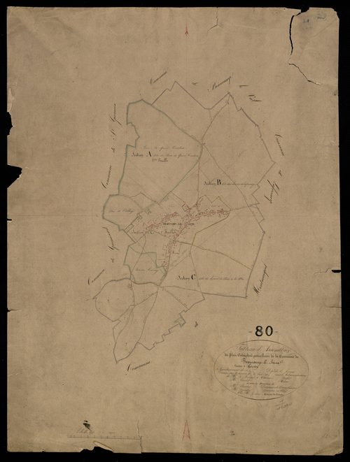Plan du cadastre napoléonien - Beaucamps-le-Jeune (Beaucamp-le-Jeune) : tableau d'assemblage