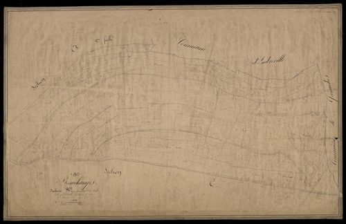 Plan du cadastre napoléonien - Beauchamps : grand Val (Le) et trentes (les), B