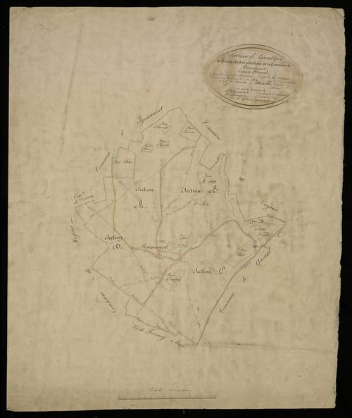 Plan du cadastre napoléonien - Beaucourt-en-Santerre (Beaucourt) : tableau d'assemblage