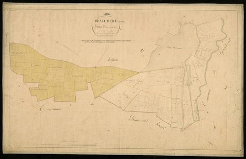 Plan du cadastre napoléonien - Beaucourt-sur-l'Ancre (Beaucout) : Chef-lieu (Le), B2