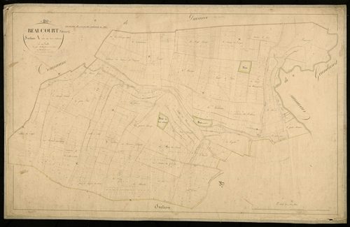 Plan du cadastre napoléonien - Beaucourt-sur-l'Ancre (Beaucout) : Trois Rideaux (Les), A