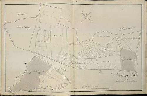 Plan du cadastre napoléonien - Atlas cantonal - Beaucourt-sur-L'hallue (Beaucourt) : Mont Dromel (Le), B