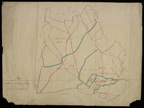 Plan du cadastre napoléonien - Beaufort-en-Santerre (Beaufort) : tableau d'assemblage
