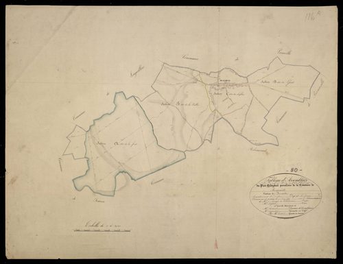 Plan du cadastre napoléonien - Beaumetz : tableau d'assemblage