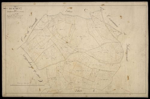 Plan du cadastre napoléonien - Beaumetz : Vallée (La), B