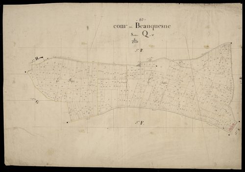 Plan du cadastre napoléonien - Beauquesne : Q