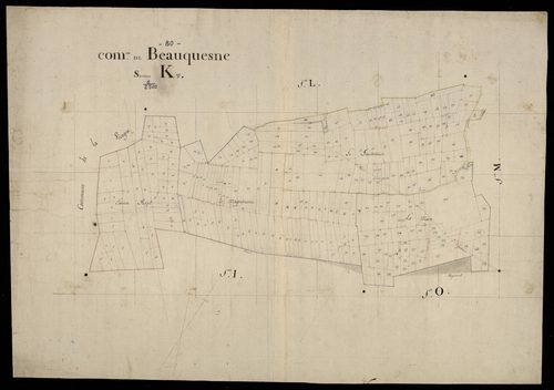 Plan du cadastre napoléonien - Beauquesne : K