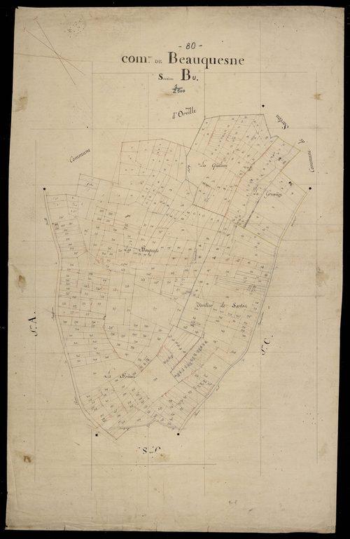 Plan du cadastre napoléonien - Beauquesne : B