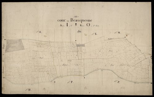 Plan du cadastre napoléonien - Beauquesne : I et O1