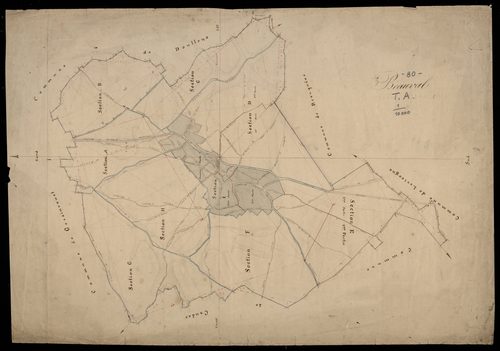 Plan du cadastre napoléonien - Beauval : tableau d'assemblage